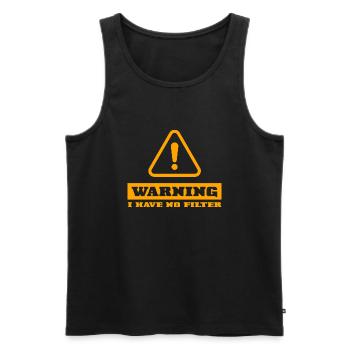 Stumpfes Warn-T-Stück: Filterfreie Zone - Männer Premium Bio Tank Top - Schwarz - Vorne - AI Model Male 178 light (178cm)