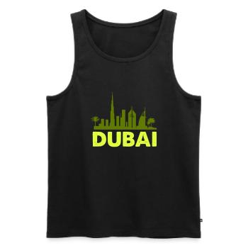 Dubai Skyline 02 - Men's Premium Organic Tank Top - black - Front - AI Model Male 178 light (178cm)