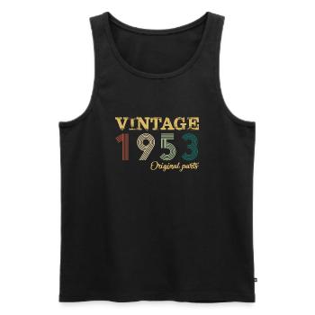 Vintage 1953 pièces d’origine année de naissance anniversaire - Débardeur bio Premium Homme - noir - Devant - Michal (187cm)