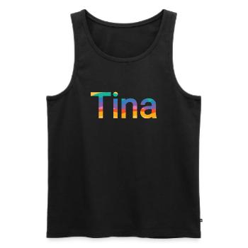 Name Tina in Regenbogen Fatbe - Männer Premium Bio Tank Top - Schwarz - Vorne - AI Model Male 178 light (178cm)