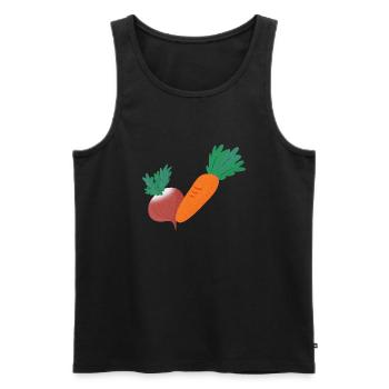 Radish & Carrot - Men's Premium Organic Tank Top - black - Front - AI Model Male 178 light (178cm)