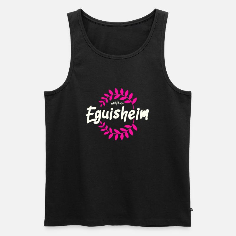 Eguisheim Text Frankreich - Männer Premium Bio Tank Top - Schwarz