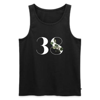 Nummer 38 Blumengrün - 38. Blumengeburtstag - Männer Premium Bio Tank Top - Schwarz - Vorne - Michal (187cm)