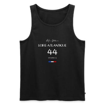 Life is better in LOIRE-ATLANTIQUE Number 44 Loire - Men's Premium Organic Tank Top - black - Front - Michal (187cm)