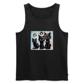 Von Katzen und Mäusen - Männer Premium Bio Tank Top - Schwarz - Vorne - Michal (187cm)