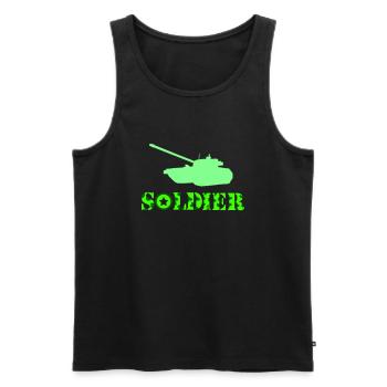 Tank Soldier - Men's Premium Organic Tank Top - black - Front - AI Model Male 178 light (178cm)