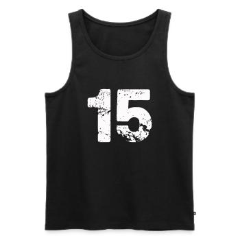 15 - Männer Premium Bio Tank Top - Schwarz - Vorne - AI Model Male 178 light (178cm)