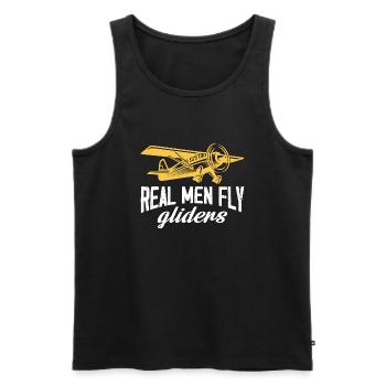 Real men fly gliders Design for a rc plane - Men's Premium Organic Tank Top - black - Front - AI Model Male 178 light (178cm)