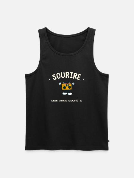 Smiling my secret weapon - Men's Premium Organic Tank Top - black