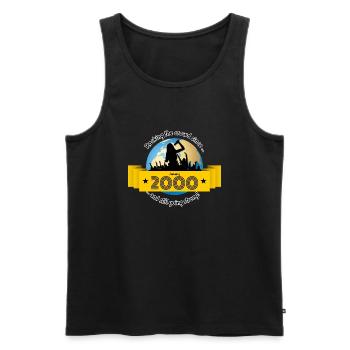 25. Geburtstag Rocking the crowd since 01/2000 - Männer Premium Bio Tank Top - Schwarz - Vorne - Michal (187cm)