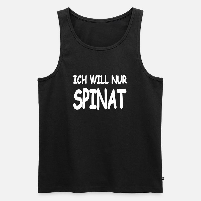 Spinat - Männer Premium Bio Tank Top - Schwarz