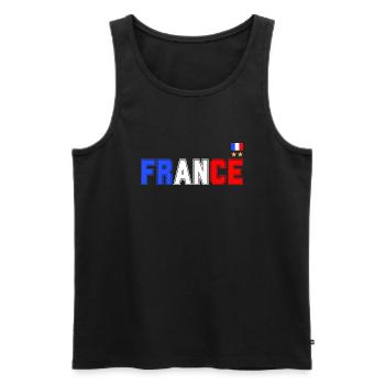 drapeau france cadeau, cadeau france drapeau - Débardeur bio Premium Homme - noir - Devant - AI Model Male 178 light (178cm)