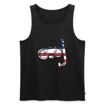 Snorkeler Drapeau Us Snorkeling - Débardeur bio Premium Homme - noir - Devant - Michal (187cm)
