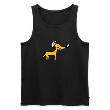 Dog Big Nose Cute Happy Pet Funny Cool - Men's Premium Organic Tank Top - black - Front - Michal (187cm)