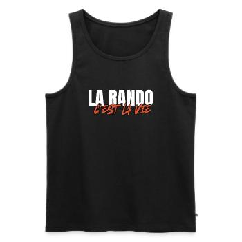 Wandern ist Leben. Humor, Leidenschaft, Wandern - Männer Premium Bio Tank Top - Schwarz - Vorne - Michal (187cm)