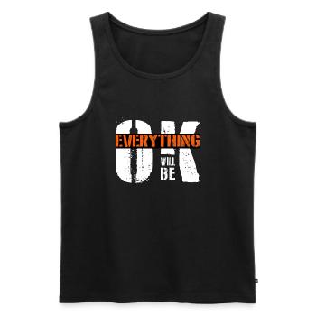 everything will be ok - Männer Premium Bio Tank Top - Schwarz - Vorne - Michal (187cm)