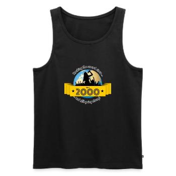 25. Geburtstag Rocking the crowd since 04/2000 - Männer Premium Bio Tank Top - Schwarz - Vorne - Michal (187cm)