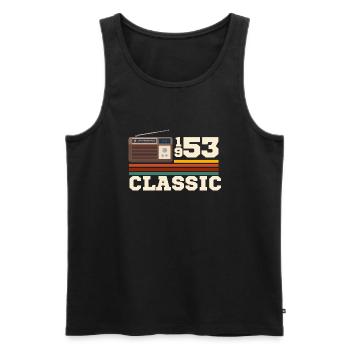 Anniversary 1953 retro classic - Men's Premium Organic Tank Top - black - Front - Michal (187cm)