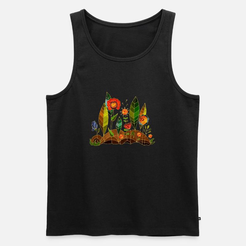 Blumen - Männer Premium Bio Tank Top - Schwarz