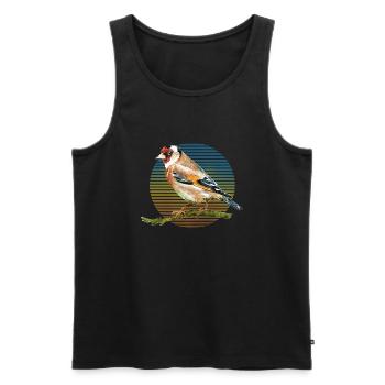 Bunter Vogel - Männer Premium Bio Tank Top - Schwarz - Vorne - AI Model Male 178 light (178cm)