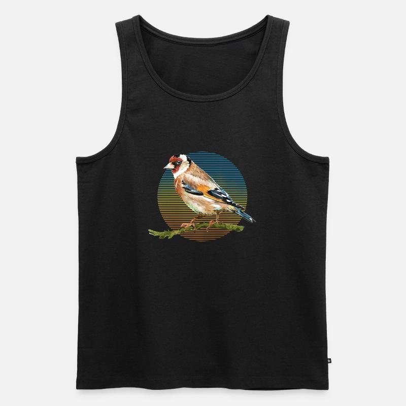 Bunter Vogel - Männer Premium Bio Tank Top - Schwarz