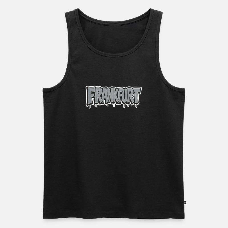 Frankfurt Chrome Graffiti - Männer Premium Bio Tank Top - Schwarz