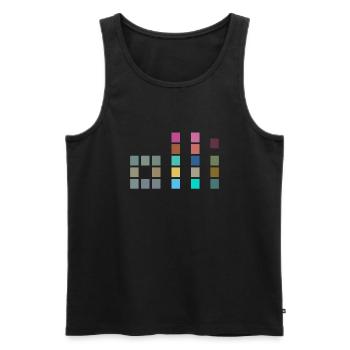 Colorful OLLI - One Life. Live It. Cube Design - Men's Premium Organic Tank Top - black - Front - Michal (187cm)
