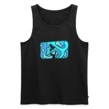 Taube Peacezeichen - Männer Premium Bio Tank Top - Schwarz - Vorne - Michal (187cm)