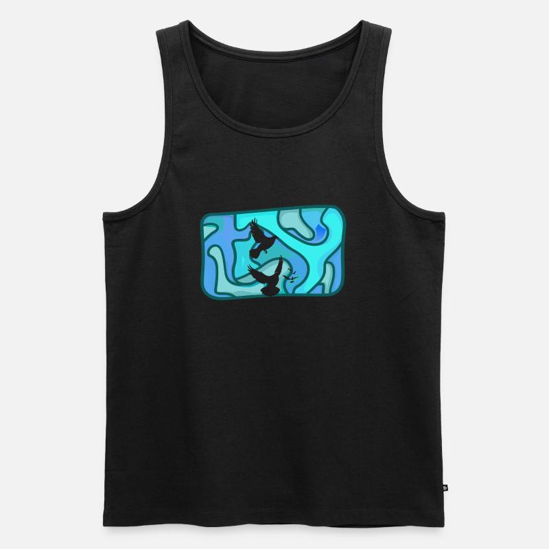 Taube Peacezeichen - Männer Premium Bio Tank Top - Schwarz