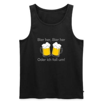 Bienen hier, Bienen hier - oder ich fall um! - Männer Premium Bio Tank Top - Schwarz - Vorne - AI Model Male 178 light (178cm)