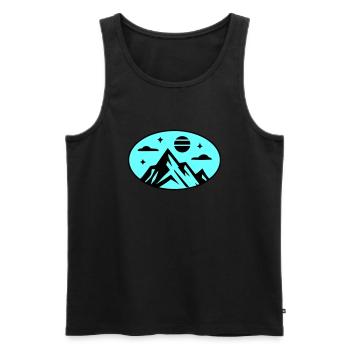Mountains icon - Men's Premium Organic Tank Top - black - Front - Michal (187cm)