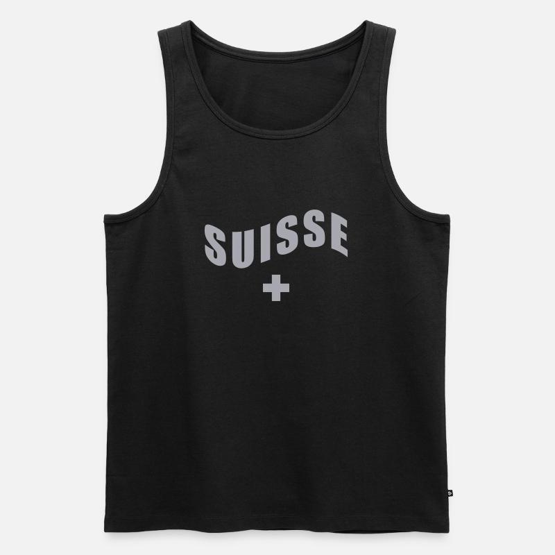 Schweiz - Suisse - Switzerland - Männer Premium Bio Tank Top - Schwarz