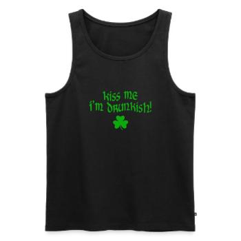 Irish - kiss me - Débardeur bio Premium Homme - noir - Devant - AI Model Male 178 light (178cm)