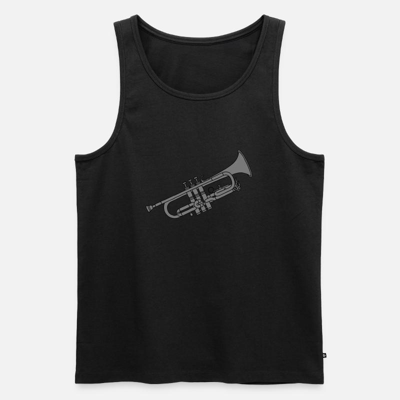 Trompete 2 - Männer Premium Bio Tank Top - Schwarz