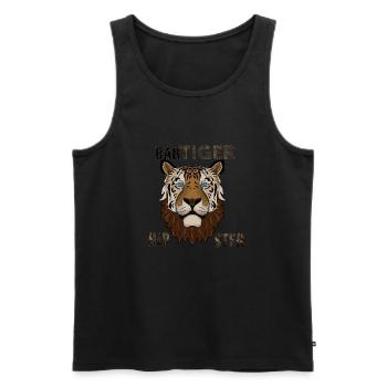 BärTiger Hipster - Männer Premium Bio Tank Top - Schwarz - Vorne - Michal (187cm)