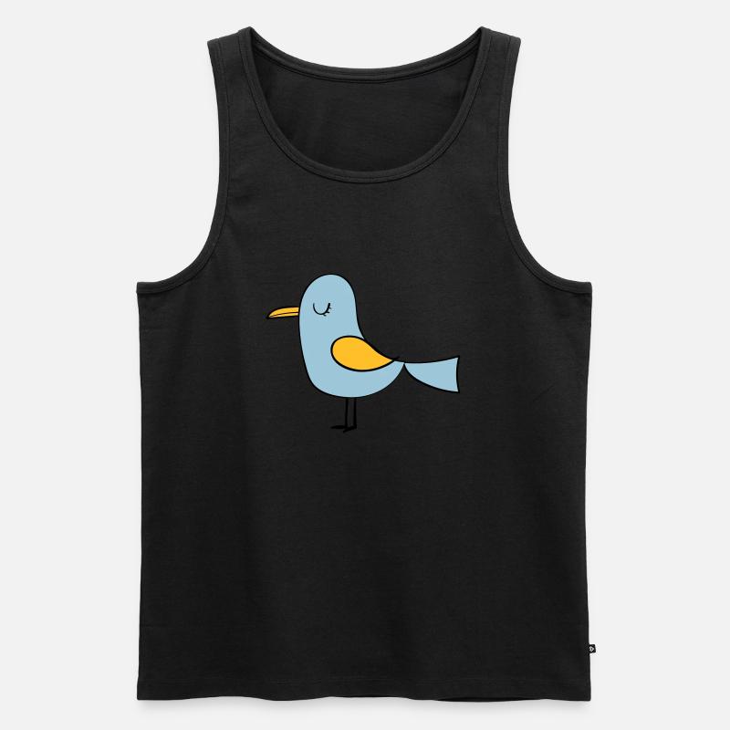 Vogel - Männer Premium Bio Tank Top - Schwarz