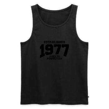 aged to perfection established 1977 (fr) - Débardeur bio Premium Homme - noir - Devant - Michal (187cm)
