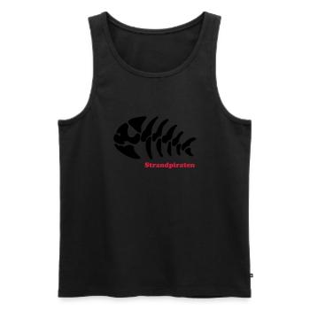 piratenfisch strandpiraten - Männer Premium Bio Tank Top - Schwarz - Vorne - AI Model Male 178 light (178cm)