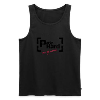 partie dure - Débardeur bio Premium Homme - noir - Devant - Michal (187cm)