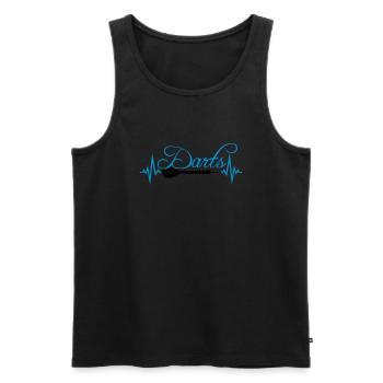verein text frequenz herzschlag puls logo text spi - Männer Premium Bio Tank Top - Schwarz - Vorne - AI Model Male 178 light (178cm)