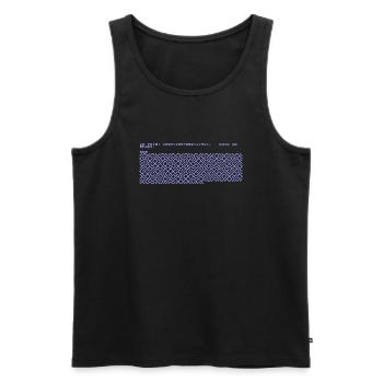 10 PRINT CHR $ (205.5 RND (1)): GOTO 10 - Men's Premium Organic Tank Top - black - Front - AI Model Male 178 light (178cm)