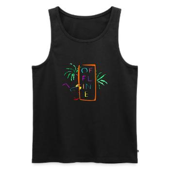 offline multicolor - Men's Premium Organic Tank Top - black - Front - AI Model Male 178 light (178cm)