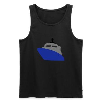 ship - Men's Premium Organic Tank Top - black - Front - AI Model Male 178 light (178cm)