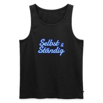 Self employed - self and constantly - Men's Premium Organic Tank Top - black - Front - AI Model Male 178 light (178cm)