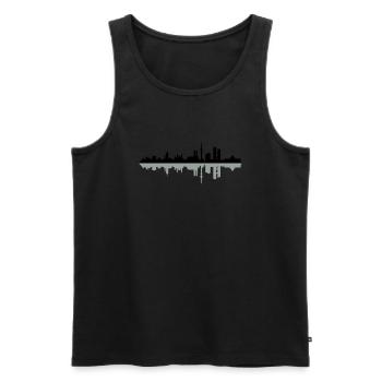 Skyline München - Männer Premium Bio Tank Top - Schwarz - Vorne - AI Model Male 178 light (178cm)