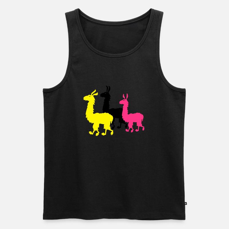 M- Lamas - Männer Premium Bio Tank Top - Schwarz
