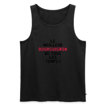 Bourgogne / Bourguignon / Bourguignonne / Région - Débardeur bio Premium Homme - noir - Devant - AI Model Male 178 light (178cm)