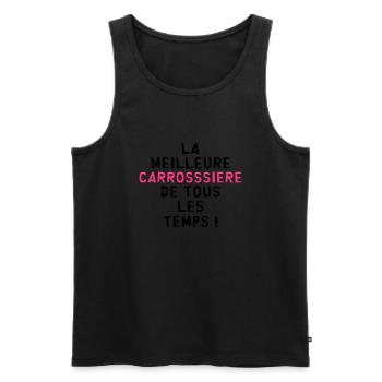 Carrossier / Garagiste / Garage / Voiture / Mécano - Débardeur bio Premium Homme - noir - Devant - Michal (187cm)