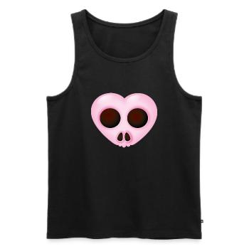 Smiley Heart Skull - Men's Premium Organic Tank Top - black - Front - AI Model Male 178 light (178cm)