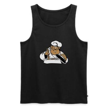 cuire cuisine bande dessinée drôle - Débardeur bio Premium Homme - noir - Devant - Michal (187cm)